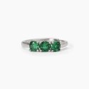 Mabina - Anello In Argento Rodiato - Smeraldi Sintetici