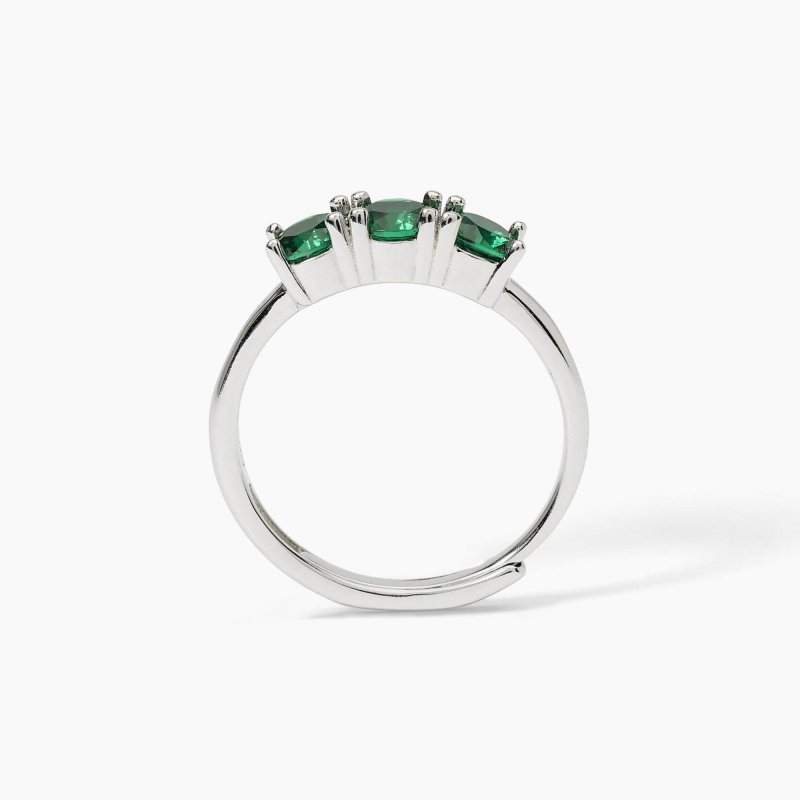 Mabina - Anello In Argento Rodiato - Smeraldi Sintetici