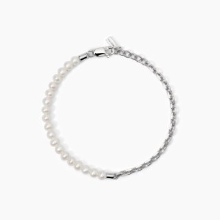 Mabina - Bracciale In Argento Con Catena - Perle Shaker