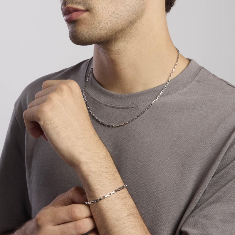 Mabina - Bracciale In Argento - Catena Allungata - Uomo