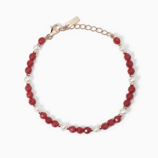Mabina - Bracciale In Con Perle Coltivate - Corallo Bambù