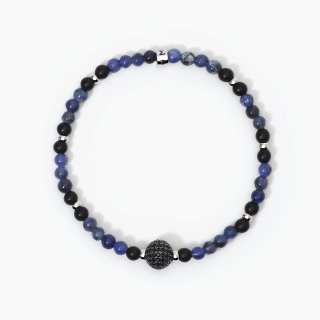Mabina - Bracciale In Argento - Agata Nera - Sodalite
