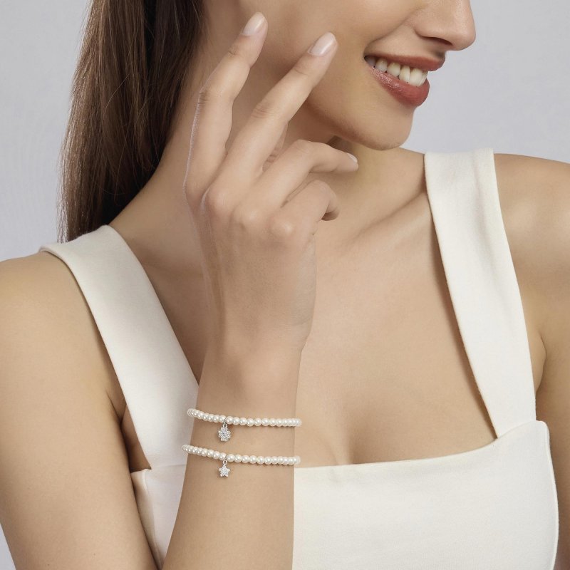 Mabina - Bracciale Polvere Di Stelle - Perle Conchiglia - Argento