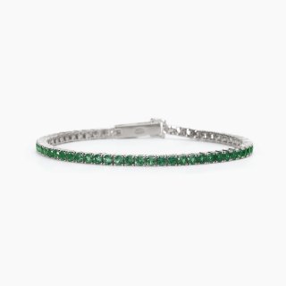 Mabina - Bracciale Tennis Donna - Argento - Smeraldi Sintetici