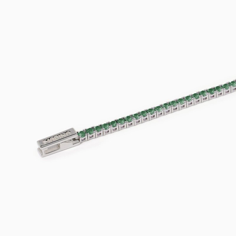 Mabina - Bracciale Tennis Donna - Argento - Smeraldi Sintetici