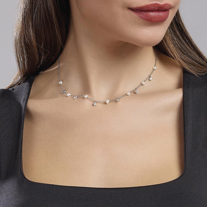 Mabina - Girocollo Viva La Vida - Argento - Perle Coltivate