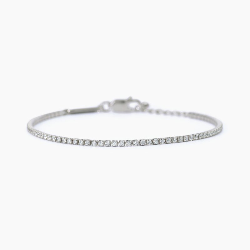 Mabina - Bracciale Tennis Bianco Mini Tennis - Argento - Zirconi