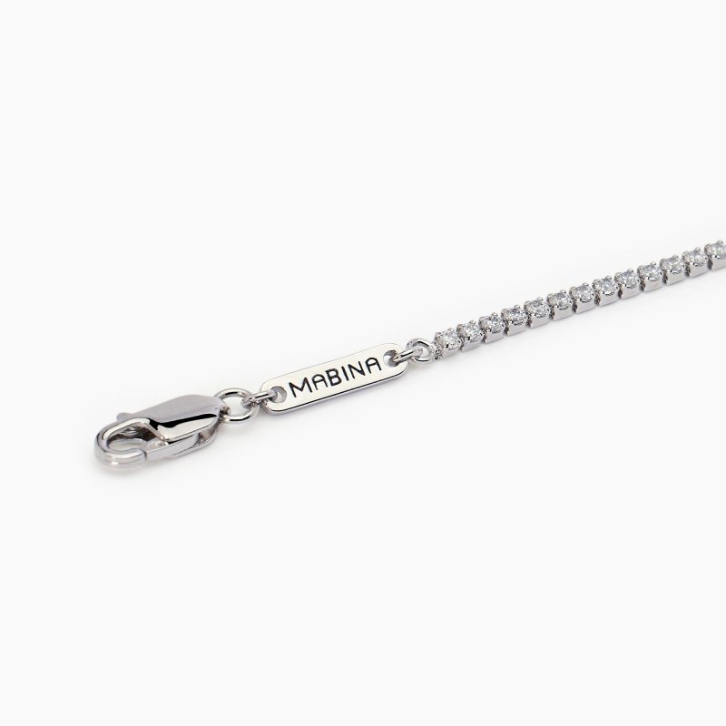 Mabina - Bracciale Tennis Bianco Mini Tennis - Argento - Zirconi