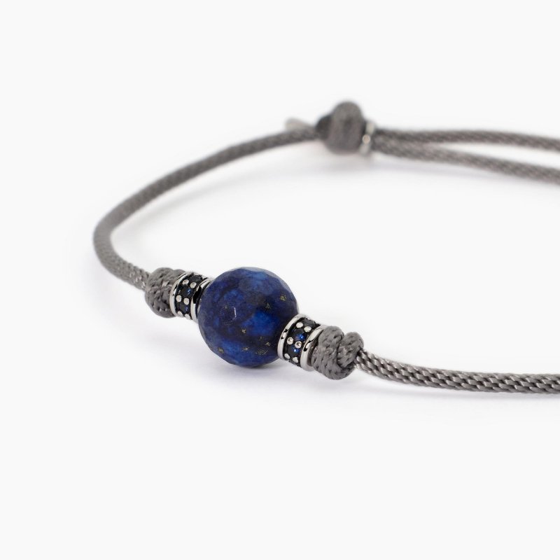 Mabina - Bracciale Con Cordino Grigio - Pietra Lapis