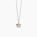 Mabina - Girocollo Con Fiore Multicolor Bloom - Argento - Smalto