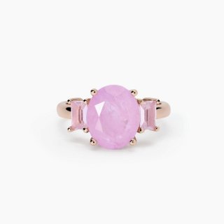 Mabina - Anello Con Fusion Stone - Rosa Ovale - Argento