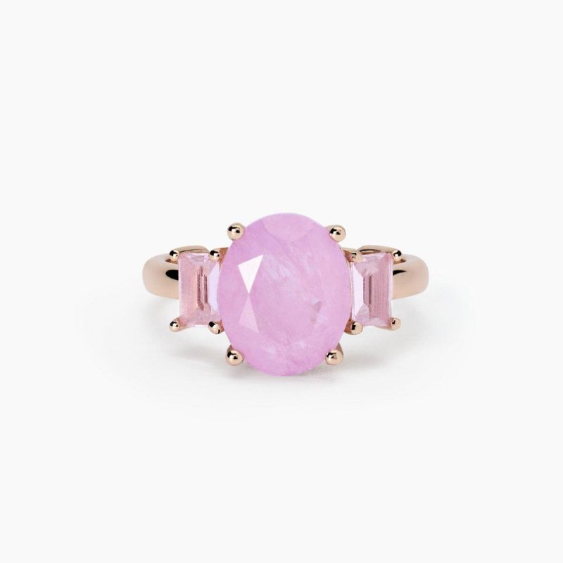 Mabina - Anello Con Fusion Stone - Rosa Ovale - Argento