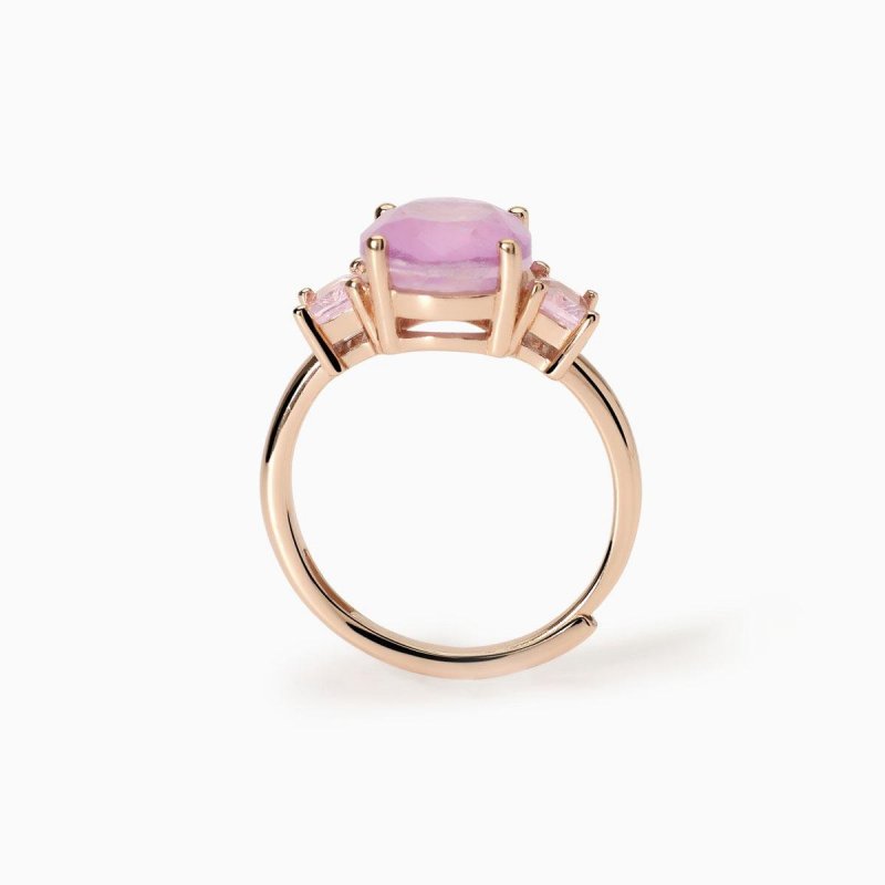 Mabina - Anello Con Fusion Stone - Rosa Ovale - Argento