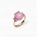 Mabina - Anello Con Fusion Stone - Rosa Ovale - Argento