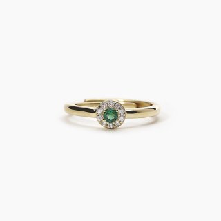 Mabina - Anello Regolabile Con Smeraldo Sintetico - Argento 925 - Zirconi