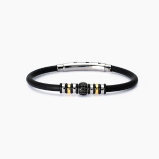 Mabina - Bracciale Uomo In Silicone Smarter - Argento - Zirconi