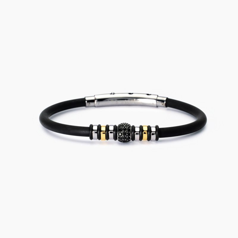 Mabina - Bracciale Uomo In Silicone Smarter - Argento - Zirconi