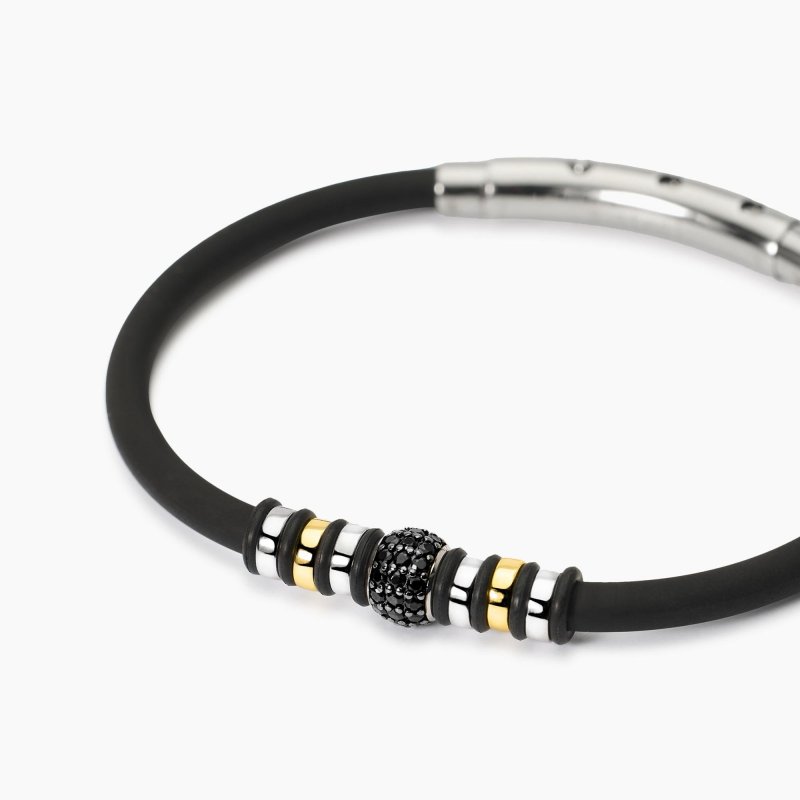 Mabina - Bracciale Uomo In Silicone Smarter - Argento - Zirconi