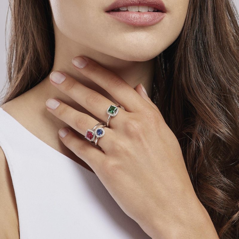 Mabina - Anello Revival - Argento 925 - Zaffiro Sintetico