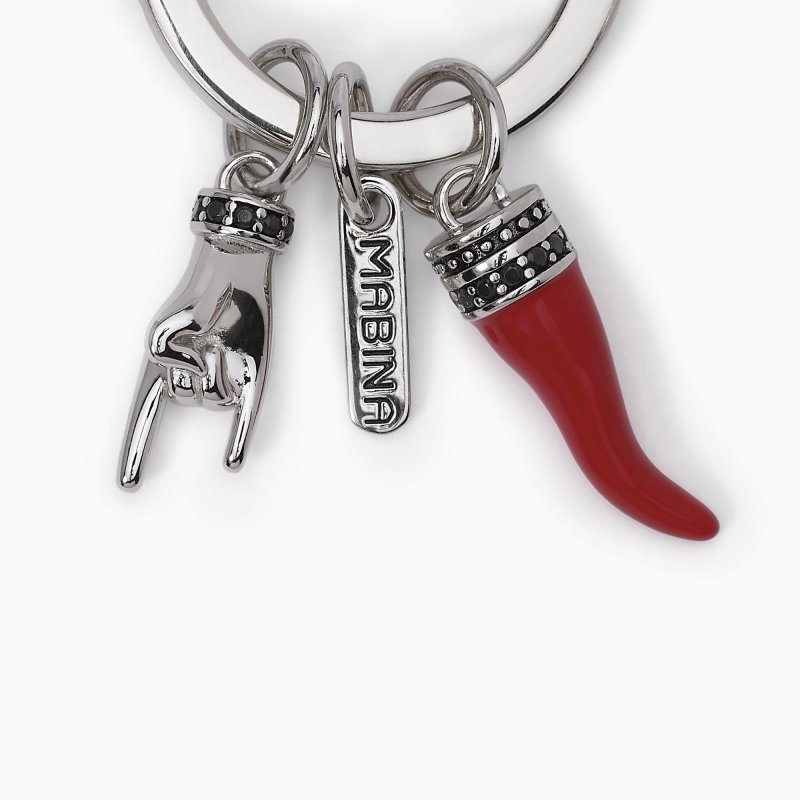 Mabina - Portachiavi Portafortuna Il Quattrino - Argento - Smalto