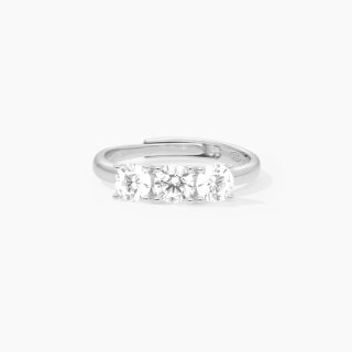 Mabina - Anello Trilogy Regolabile - Zirconi Bianchi - Argento