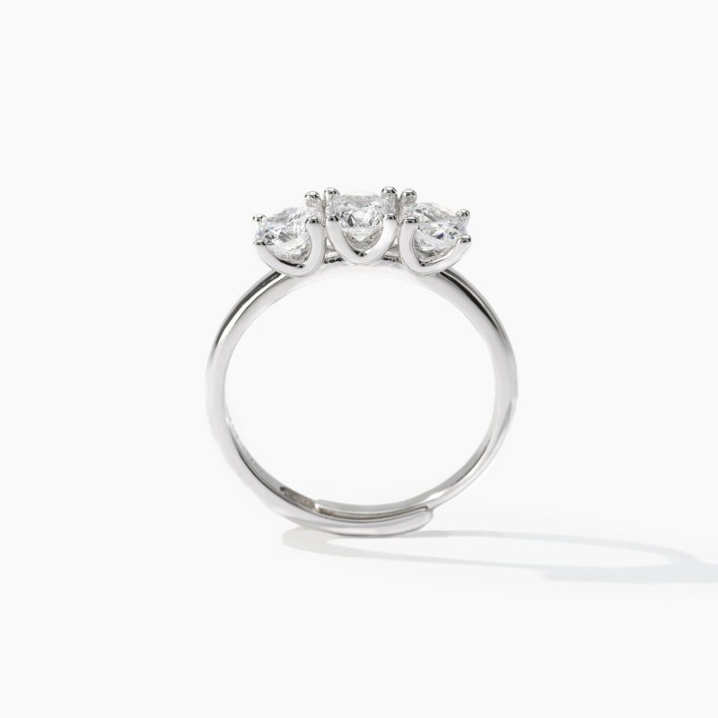 Mabina - Anello Trilogy Regolabile - Zirconi Bianchi - Argento