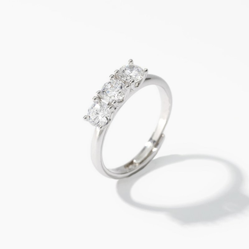 Mabina - Anello Trilogy Regolabile - Zirconi Bianchi - Argento
