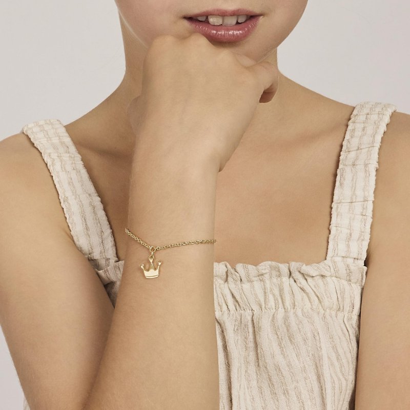 Mabina - Bracciale Con Corona Princess - Argento - Placcato Oro