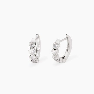 Mabina - Orecchini Con Zirconi - Taglio Cuore - Argento