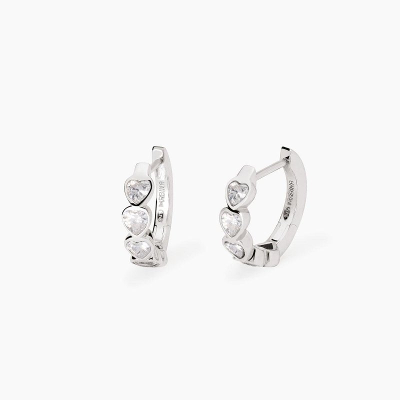Mabina - Orecchini Con Zirconi - Taglio Cuore - Argento