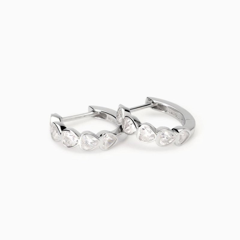 Mabina - Orecchini Con Zirconi - Taglio Cuore - Argento
