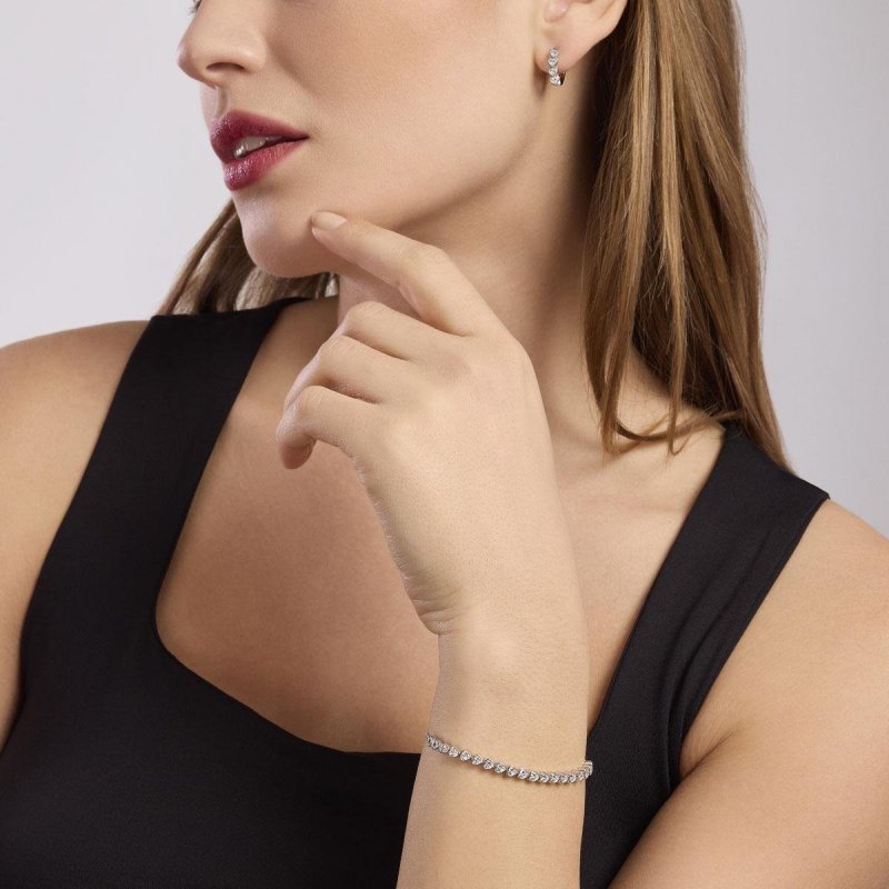 Mabina - Orecchini Con Zirconi - Taglio Cuore - Argento