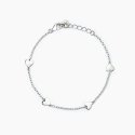 Mabina - Bracciale In Argento Con Cuori - Regolabile - Bimba