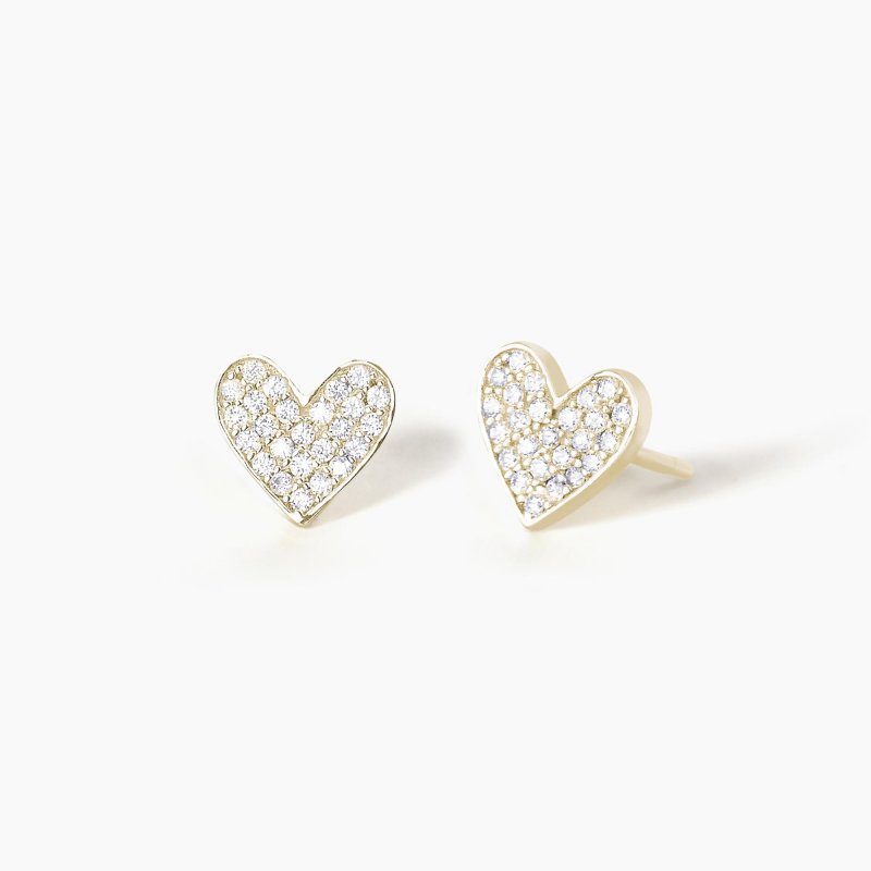 Mabina - Orecchini One Love - Argento Placcato Oro - Zirconi