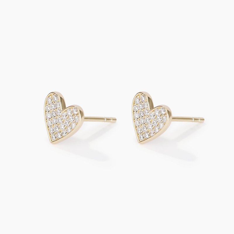 Mabina - Orecchini One Love - Argento Placcato Oro - Zirconi