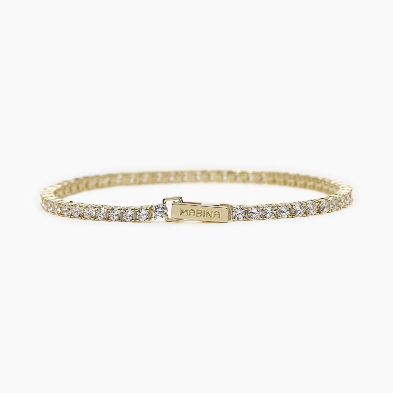 Mabina - Bracciale Tennis Dorato - Zirconi - Argento 925