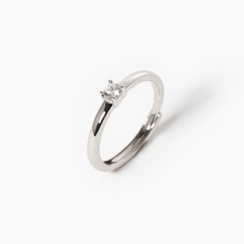 Mabina - Anello Solitario - Argento 925 - Zirconi