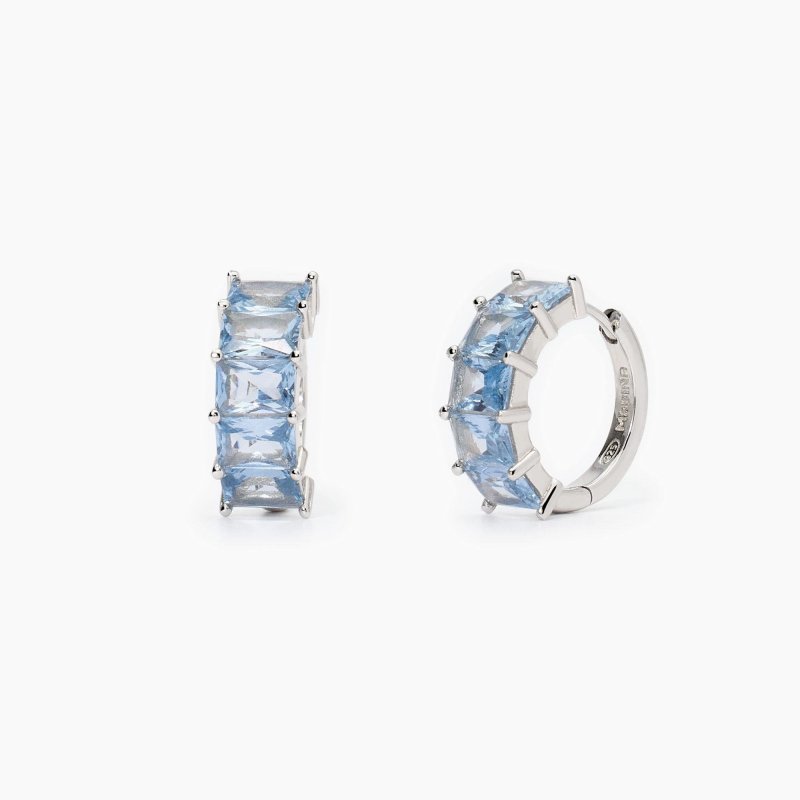 Mabina - Orecchini In Argento - Acquamarina Sintetica - Valentina