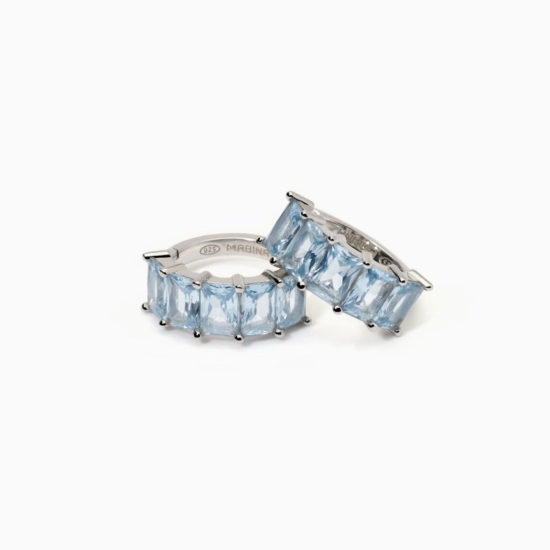 Mabina - Orecchini In Argento - Acquamarina Sintetica - Valentina