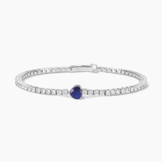 Mabina - Bracciale Tennis Con Zaffiro Sintetico - Argento - Zirconi