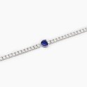 Mabina - Bracciale Tennis Con Zaffiro Sintetico - Argento - Zirconi