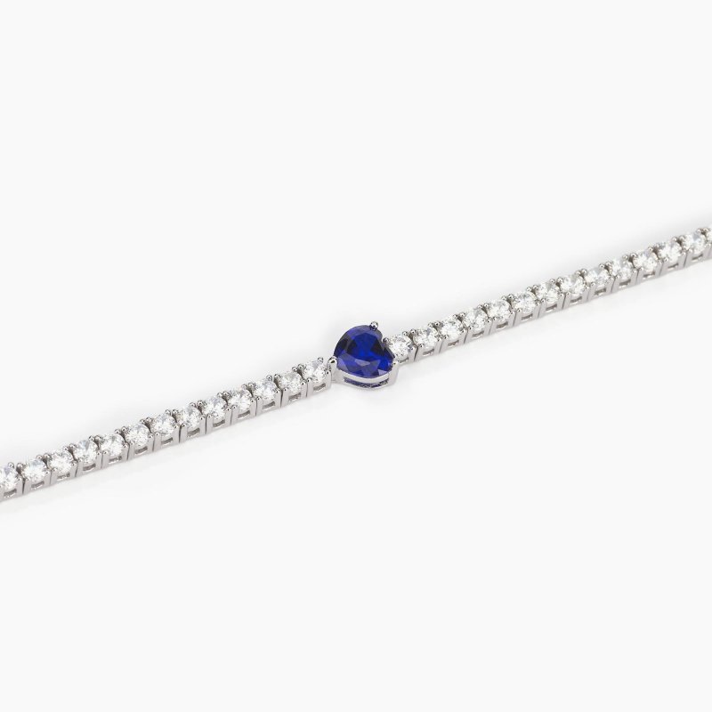 Mabina - Bracciale Tennis Con Zaffiro Sintetico - Argento - Zirconi