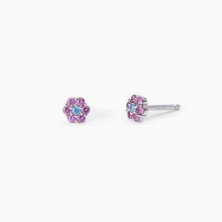 Mabina - Orecchini Da Bambina Con Fiore - Argento - Zirconi