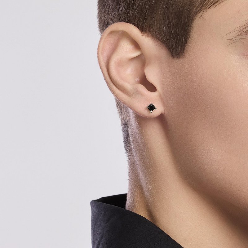 Mabina - Orecchino Uomo Zircone Nero - Argento 925 - Zircone