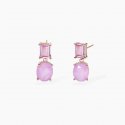 Mabina - Orecchini Con Fusion Stone Rosa - Argento 925 - Glass Rosa