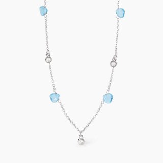 Mabina - Girocollo Con Pendenti - Glass Azzurro - Argento