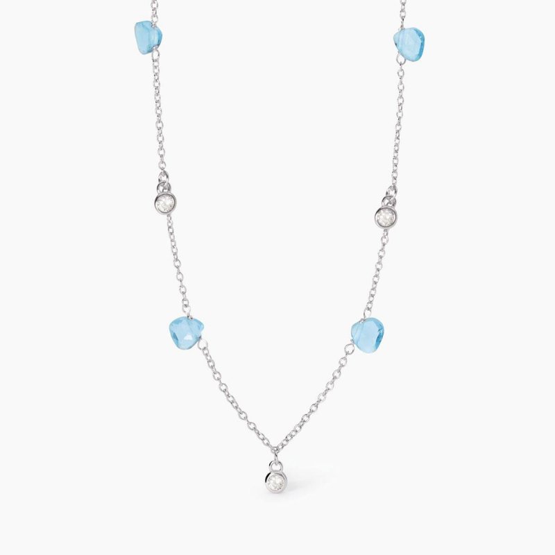 Mabina - Girocollo Con Pendenti - Glass Azzurro - Argento