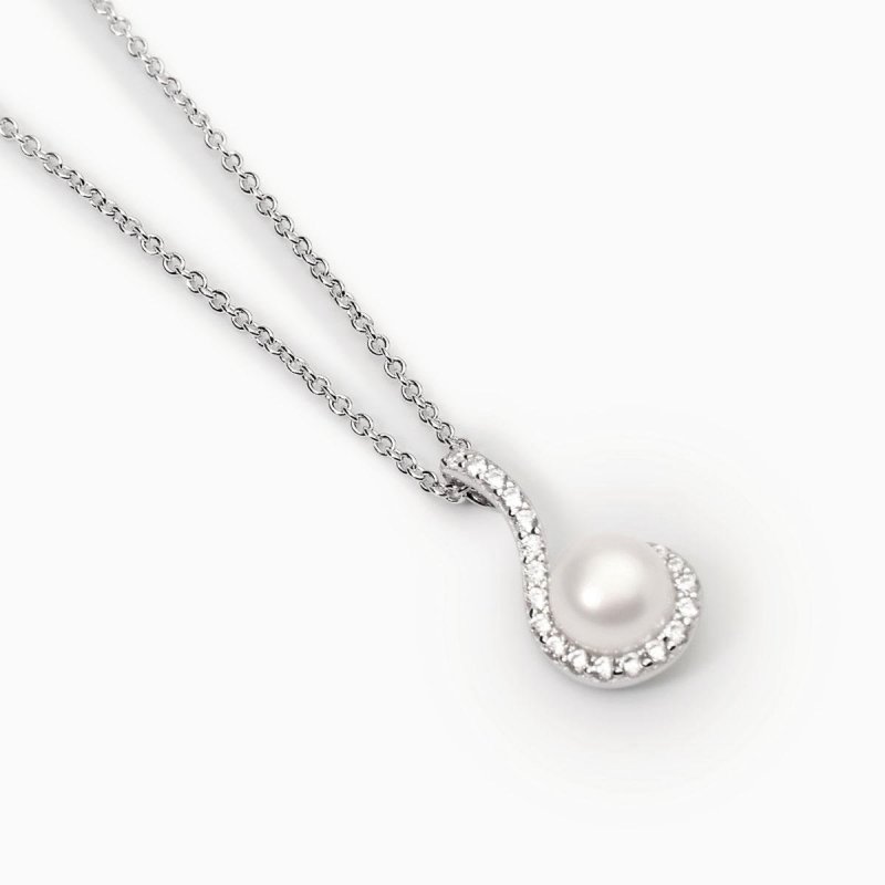 Mabina - Girocollo Con Ciondolo Amo Sinfonia - Argento - Perla