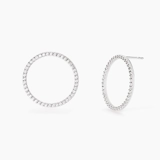 Mabina - Orecchini In Argento A Cerchio Sun - Argento - Zirconi