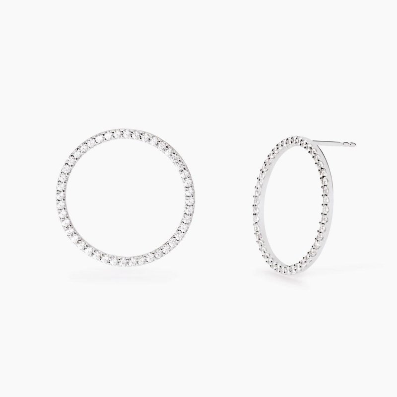 Mabina - Orecchini In Argento A Cerchio Sun - Argento - Zirconi